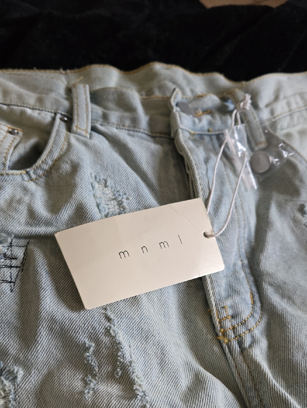 MNML Light Blue Distressed Denim Jeans